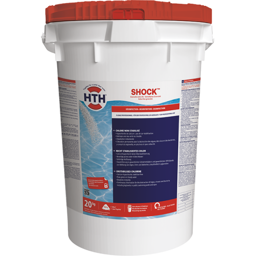 Chlore non stabilisé HTH shock granulés extra fins, 20 kg